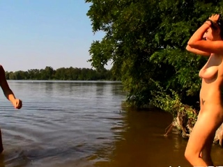 Cute teen with perky titties fucks a huge white penis