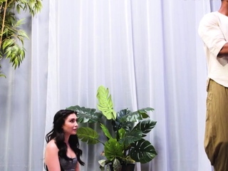 Flexible hairy lady fucked by black yoga coach in doggystyle