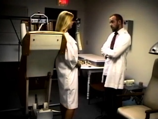 psycho blonde tortures big tits woman at office