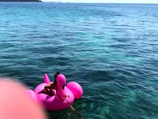 Sexy beautiful ass brunette babe outdoor solo