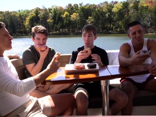 Sexy studs hired a boat and two teens