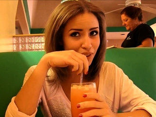 Tempting brunette chick Natasha in bra is masturbating