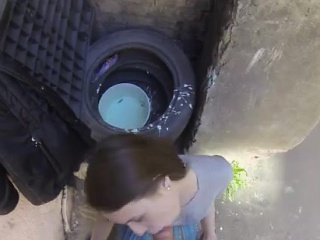 Amateur Ruslana fucked upskirt on the streets