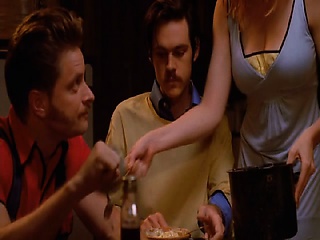 Diora Baird first showing us her huge cleavage then we see