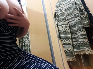 masturbating with dildo in public dressing room
