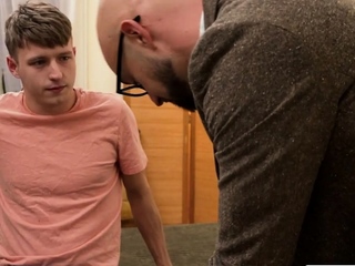 Teen stepson tries all the sex toy of his Gay stepfather