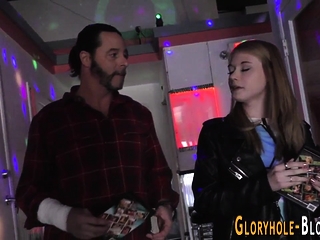 Flat chested teenager sucks