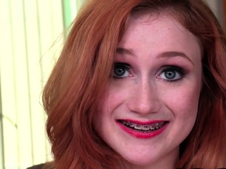 Greedy cocksucking ginger spex babe POV