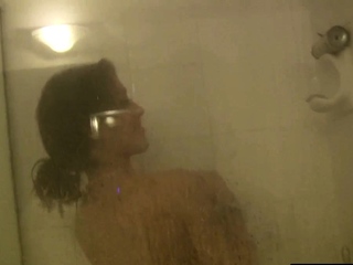 Hot Brunette Shower licking