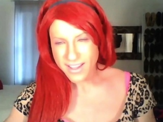 Hot crossdresser with nylons