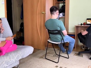 Hot Girl Fucked While Amateur Cuckold Sees Movie