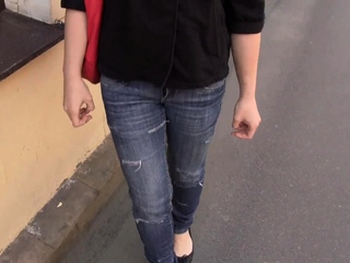 Inviting girl Alena cums from meat member licking