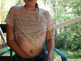 Masturbating on the deck