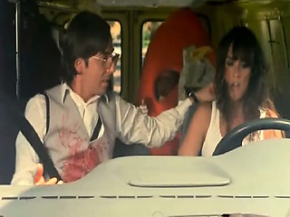 Paz Vega first showing off amazing cleavage in white