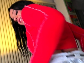 POV bigass busty pierced babe rides cock