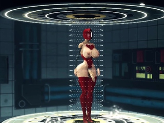 Sci-fi female android fucks hard busty sexy woman in the lab