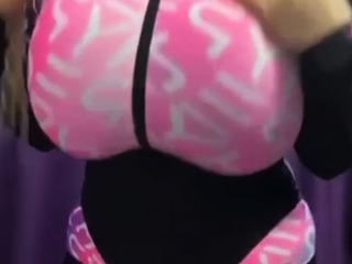 Shaved pussy blonde Tasha Reign with big boobs goes solo