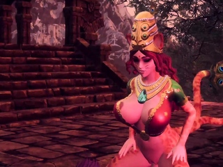 Two 3d cartoon cuties are ready for their bath