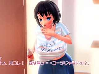 Two 3d cartoon cuties are ready for their bath