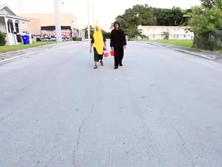 Vehement ladyboy babe gets her lovely holes split by cock