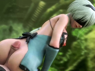 Anime Nice Girls from Video Games Gets a Huge Massive Dick