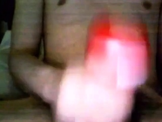 Bi 18 yr old stroking his virgin cock with my new Tenga cup.