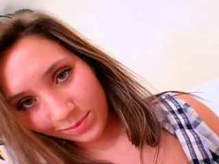 Extraordinary brunette Stacy D in bra is masturbating