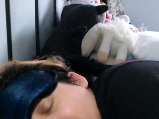 First time amateur brunette solo with dildo