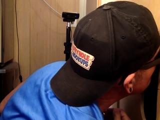 Gloryhole amateur gaydaddy mouth jizzed after long BJ