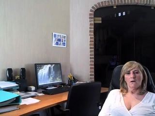 Great blonde granny with big boobs lives