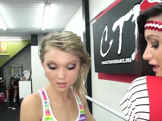 Horny teens dancing on guys big dick