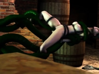 Jill Valentine Vs tentacles (have subtitles)