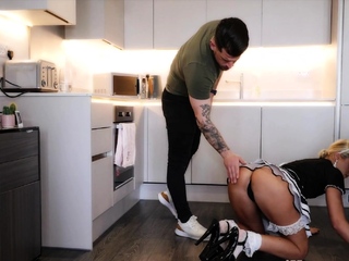 scrubbing floors for a creampie