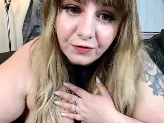 Blonde with big boobs fucked from behind before tit wanking