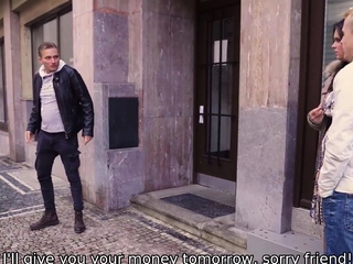 CUCK4K. Wife with big tits enjoys anal with a stranger