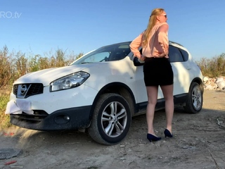 Destryed clothes and stranded car