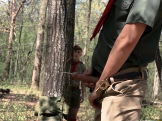 Dom hung scoutmaster with mustache fucks twink hard and raw