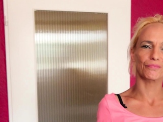 German skinny mature milf picked up for creampie Sexdate POV