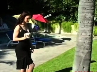 Goluptious lady got naked and started masturbating