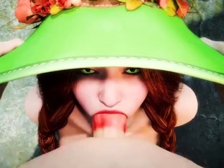 Hot 3D redhead licking a pussy while getting fucked