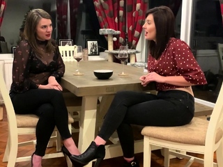 Hot brunette amateur MILF rides hubbys cock