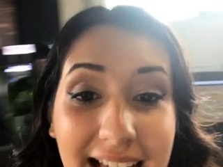 Hot brunette amateur MILF rides hubbys cock