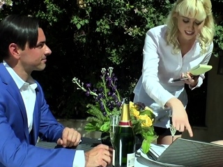 Intense threesome with two girls sharing a cock