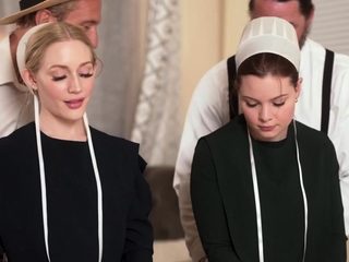 Jack and Clarke examining their new wives Emma and Adrianna