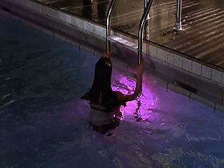 Kristin Kreuk naked swims in the lake with some guy, after