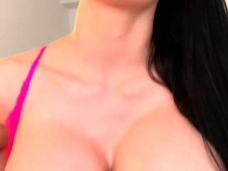 Nasty brunette pornstar with big boobs