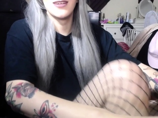 Shemale tranny enjoying solo masturbation