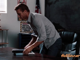 Teenage student riding teacher