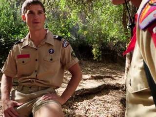 Asslicked jock breeded by sturdy scout in cowboy pose