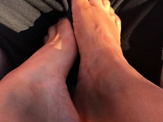 Foot fetish rimming for blonde outdoors
